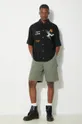 Rifľové krátke nohavice Carhartt WIP Single Knee Short zelená