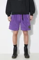 fialová Štruksové šortky PLEASURES Flip Corduroy Shorts
