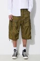 Kraťasy Engineered Garments FA Short hladký zelená OR276.DZ027