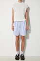 MKI MIYUKI ZOKU pantaloni scurti din bumbac Striped Shorts albastru STRIPED.SHORTS