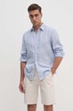 Шорты с примесью льна Guess бежевый M4GD02.WFBXA