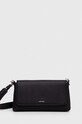 Torba Calvin Klein imitacija zrnate kože crna K60K611364