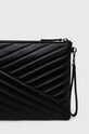 Akcesoria Tory Burch kopertówka skórzana Kira Chevron Pave Logo Pouch 153103.001 czarny