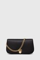 Δερμάτινη τσάντα ώμου Lauren Ralph Lauren λείο δέρμα μαύρο 431915344