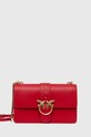Kožená kabelka Pinko nášivka červená 100053.A0F1