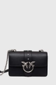 Pinko borsa a mano in pelle pelle fiore nero 100059.A0F1