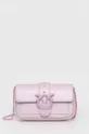 Кожаная сумка Pinko фиолетовой
