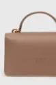 Kožená kabelka Pinko hnedá