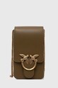 Кожена чанта Pinko гладка кожа зелен 102739.A0F1