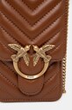 Kožená kabelka Pinko 102739.A0GK hnedá