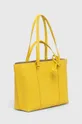 Δερμάτινη τσάντα Pinko κίτρινο
