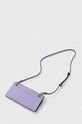 Akcesoria Karl Lagerfeld torebka skórzana 240W3203 fioletowy