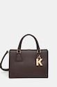 Kožená kabelka Karl Lagerfeld usňová koža hnedá 240W3196