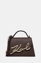 Kožená kabelka Karl Lagerfeld usňová koža hnedá 240W3003