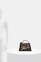 Kožená kabelka Karl Lagerfeld 240W3003 hnedá
