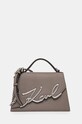 Kožená kabelka Karl Lagerfeld sivá 240W3003