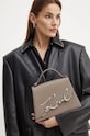 Kožená kabelka Karl Lagerfeld 240W3003 sivá