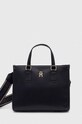 Τσάντα Tommy Hilfiger απομίμηση λείου δέρματος σκούρο μπλε AW0AW15977