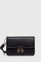 Tommy Hilfiger borsa a mano in pelle pelle fiore nero AW0AW15997