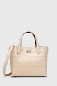 Coach torebka skórzana Willow skóra licowa beżowy C8632