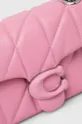 ροζ Δερμάτινη τσάντα Coach Tabby