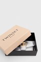 Kožená peněženka Twinset stříbrná 241TD8331