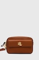Шкіряна сумочка Lauren Ralph Lauren лицьова шкіра коричневий 432934353