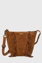 Pepe Jeans geanta de mana din piele intoarsa KADE ANGIE nu incape in A4 maro PL031528