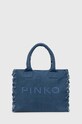 Τζιν τσάντα Pinko υφασμάτινο μπλε 100782.A1WT