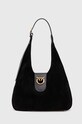 Pinko geanta de mana din piele intoarsa uni negru 103275.A0YG