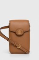 Tory Burch pokrowiec na telefon skórzany Robinson Pebbled Phone na telefon brązowy 156748.202