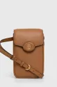 коричневый Кожаный чехол на телефон Tory Burch Женский