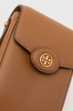 коричневый Кожаный чехол на телефон Tory Burch