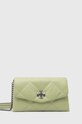 Tory Burch torebka skórzana Kira Diamond Quilt skóra licowa zielony 154987.300