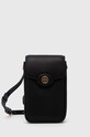 Kožený obal na telefón Tory Burch Robinson Pebbled na mobil čierna 156748.001