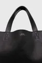 black A.P.C. leather handbag Cabas Maiko Medium Horizontal
