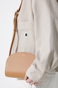 Kožená kabelka A.P.C. sac demi-lune mini PXAWV.F61392.CAS