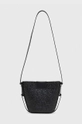 AllSaints kézitáska EBRO STRAW CROSSBODY sima fekete WB580Y