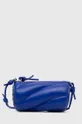 Кожена чанта Fiorucci Electric Blue Leather Mini Mella Bag син