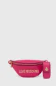 ροζ Δερμάτινη τσάντα φάκελος Love Moschino Γυναικεία