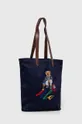 Pamučna torba Polo Ralph Lauren mornarsko plava