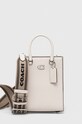 Kožna torba Coach bez uzorka bež CJ795