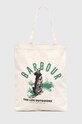 Bavlnená taška Barbour potlač béžová UBA0698