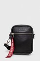 Alpha Industries borseta de piele uni negru 126914