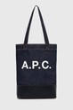 A.P.C. geanta tote axel incape in A4 bleumarin CODDP.M61444.IAK