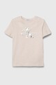 Calvin Klein Jeans t-shirt bawełniany dziecięcy nadruk beżowy IU0IU00460.116.PPYH