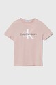 Calvin Klein Jeans gyerek pamut póló pamut rózsaszín IU0IU00460.116.PPYH
