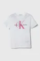 bianco Calvin Klein Jeans t-shirt in cotone per bambini Ragazzi