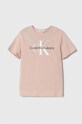 Дитяча бавовняна футболка Calvin Klein Jeans бавовна рожевий IU0IU00460.128.176.PPYH