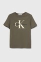 Calvin Klein Jeans tricou de bumbac pentru copii print verde IU0IU00460.128.176.PPYH